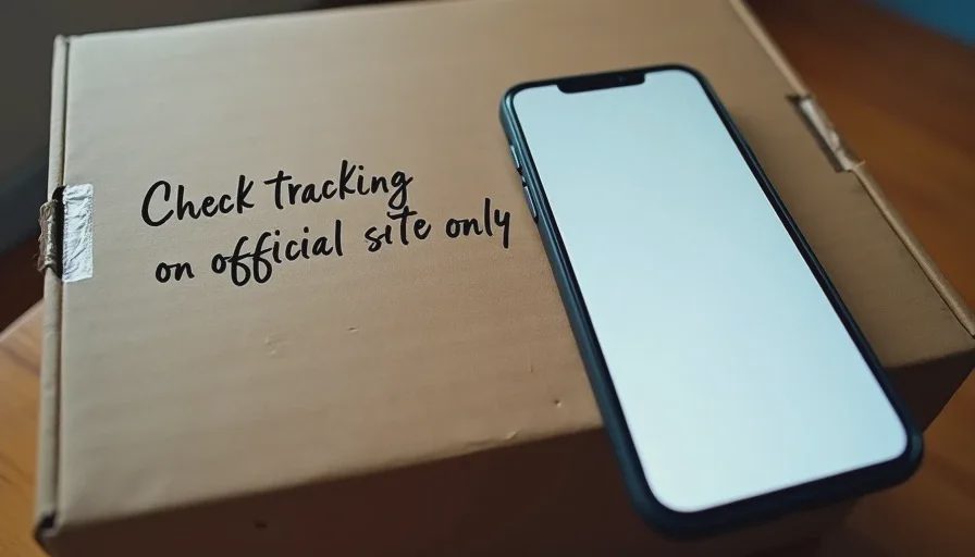 Real package next to phone and note about verifying on official sites