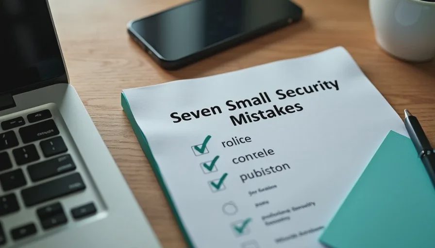 Reviewing and closing the seven frequent household security gaps Checklist of common small security mistakes next to family devices