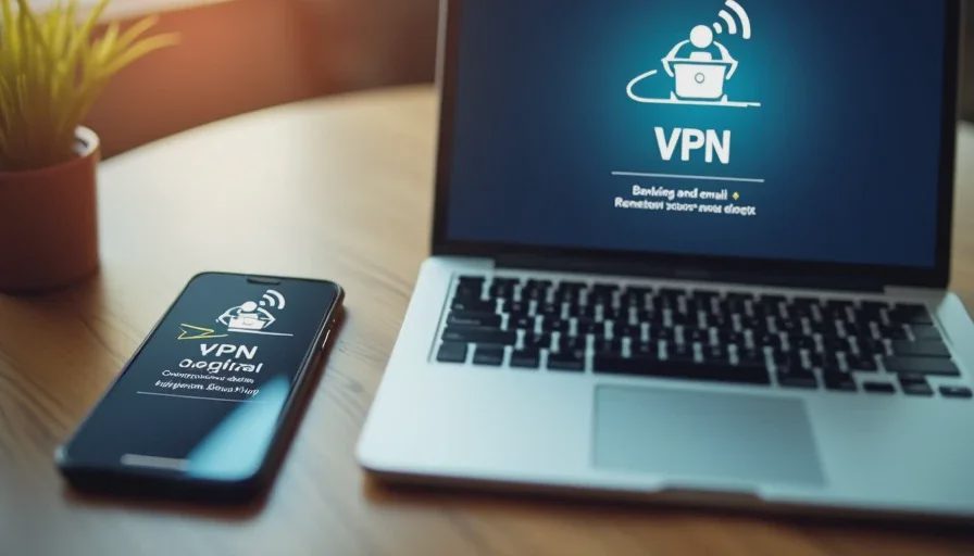 Choosing cellular data or a trusted VPN for private accounts Phone on cellular data and laptop using VPN for sensitive tasks