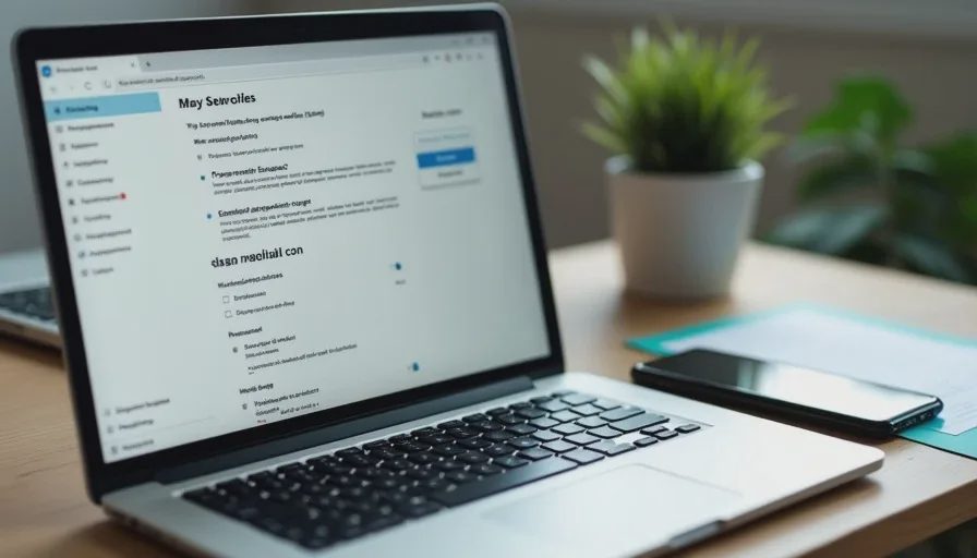Confirming built-in real-time protection is active on family devices Laptop displaying built-in security settings next to a smartphone