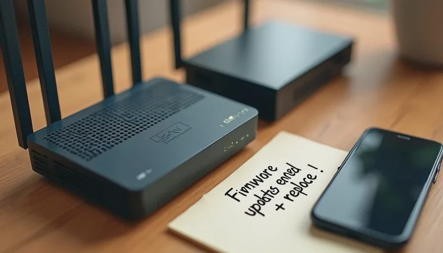 Replacing a router that no longer receives security firmware updates Old and new routers with note about firmware support