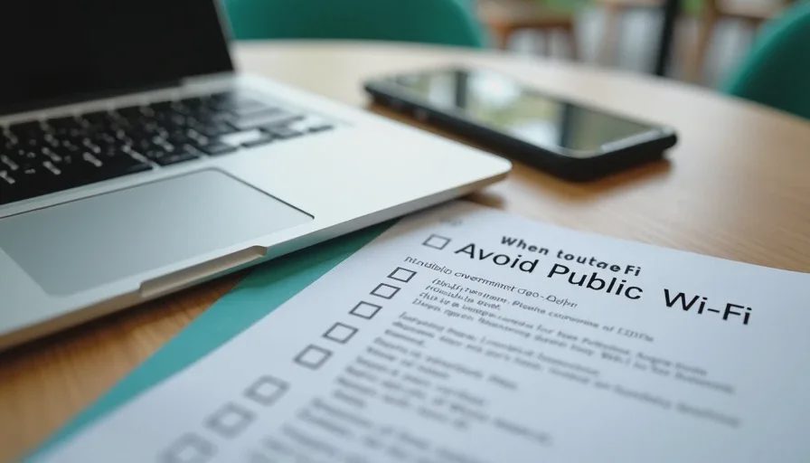 Evaluating whether a task is safe for public Wi-Fi Devices on public Wi-Fi beside a decision checklist